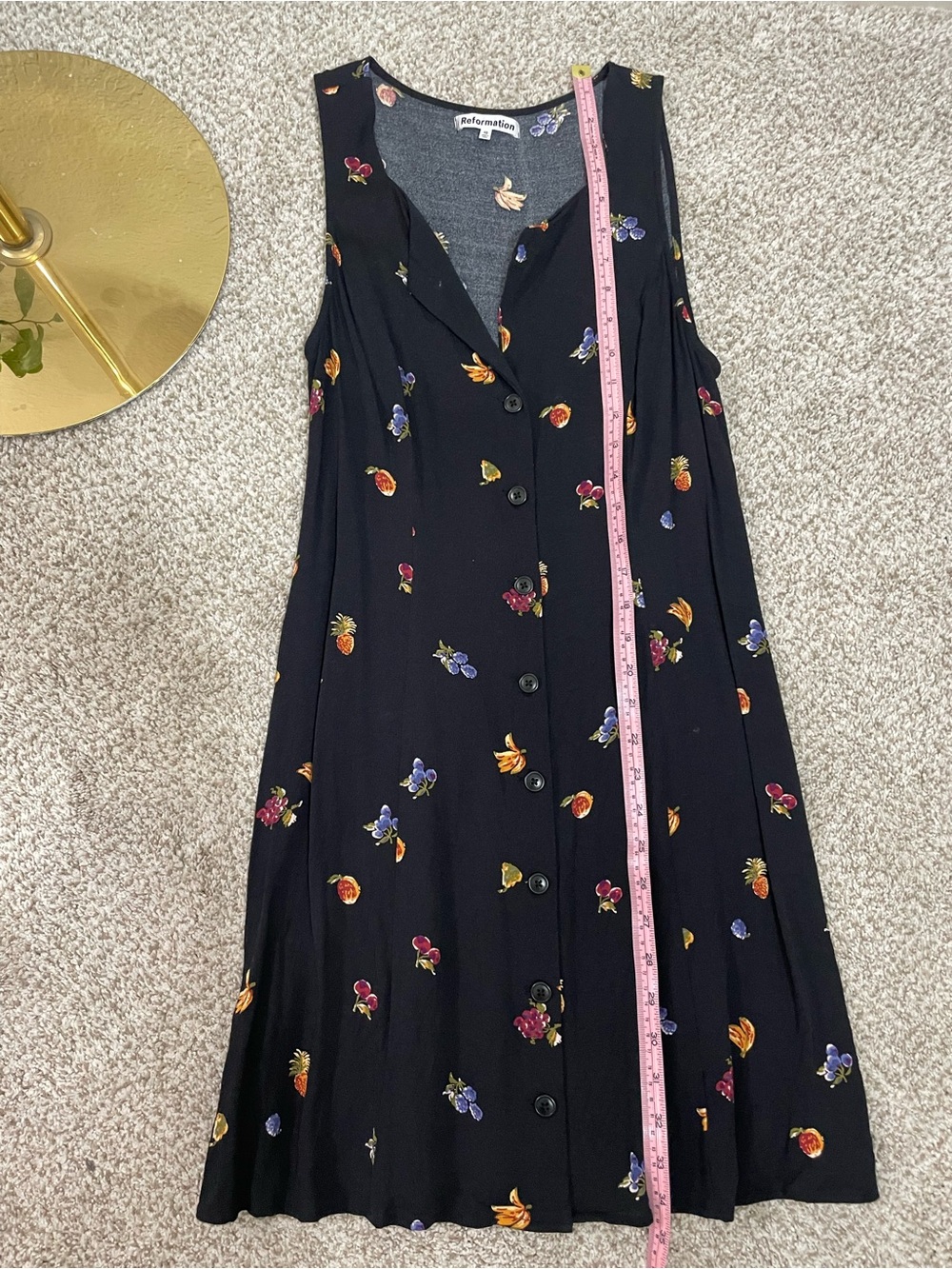 Reformation Black Midi Dress with Small Floral Print - Picture 10 of 10
